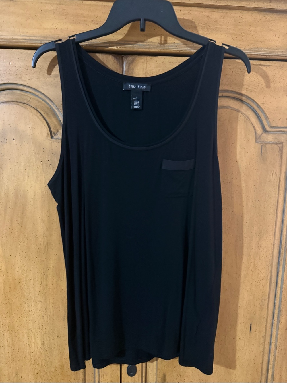 White House Black Market Black Scoop Neck Tank Top- L